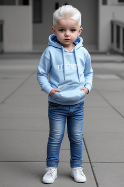 Albanian infant boy with  white hair