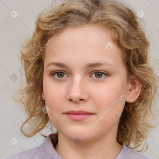 Neutral white young-adult female with medium  brown hair and blue eyes