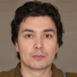 Neutral white adult male with short  brown hair and brown eyes