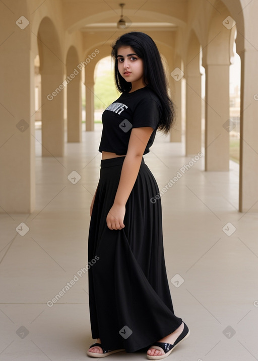 Jordanian teenager girl with  black hair