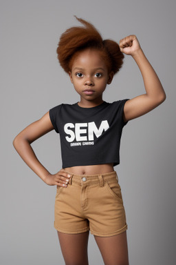 African american child female with  ginger hair