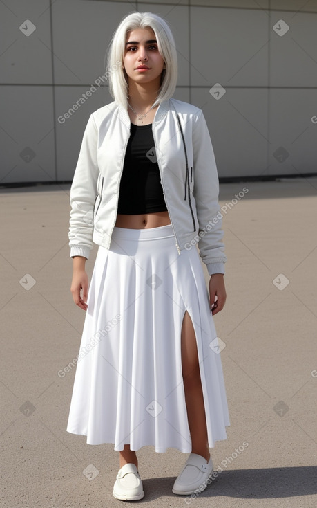 Iraqi teenager girl with  white hair