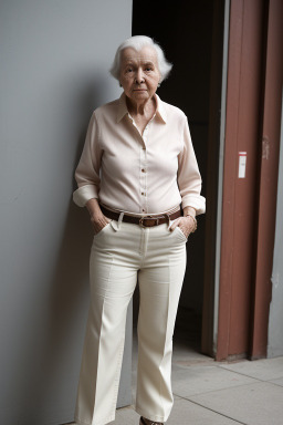 Elderly female with  brown hair