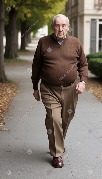 French elderly male with  brown hair