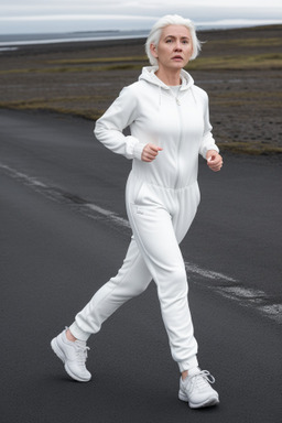 Icelandic middle-aged female with  white hair