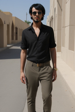 Libyan adult boy with  black hair