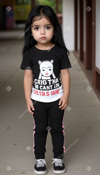 Costa rican infant girl with  black hair