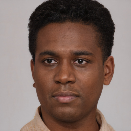 Neutral latino young-adult male with short  brown hair and brown eyes