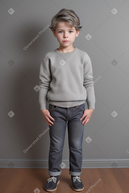 Canadian child boy with  gray hair