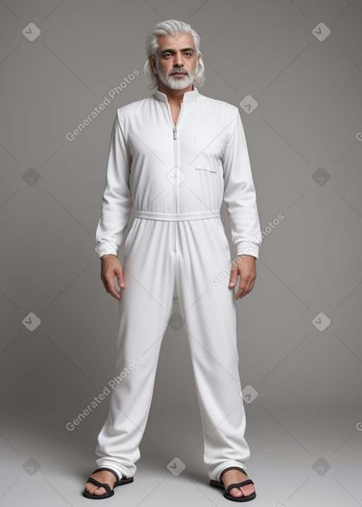 Syrian middle-aged male with  white hair