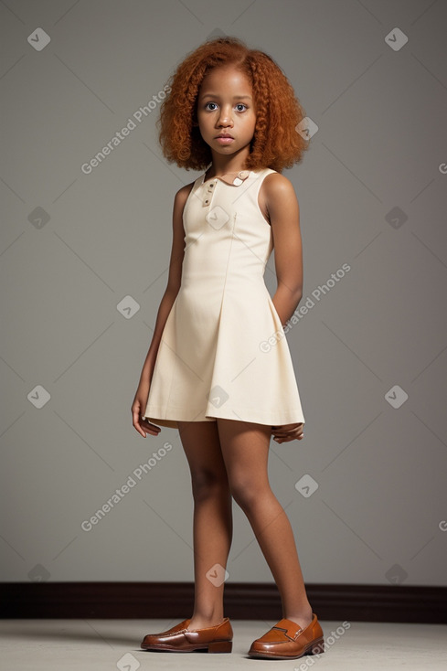 African american child female with  ginger hair