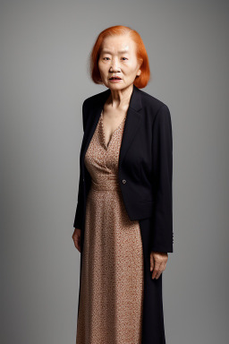 Chinese elderly female with  ginger hair