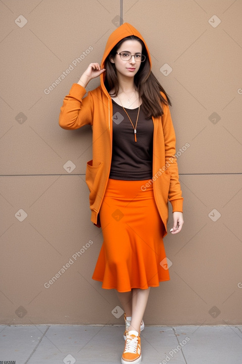 Israeli adult female with  brown hair