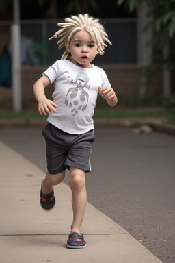 Paraguayan infant boy with  white hair