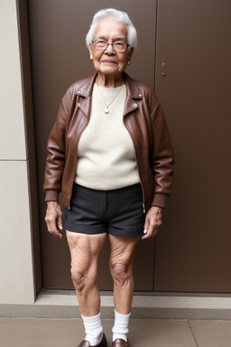 Elderly non-binary with  brown hair