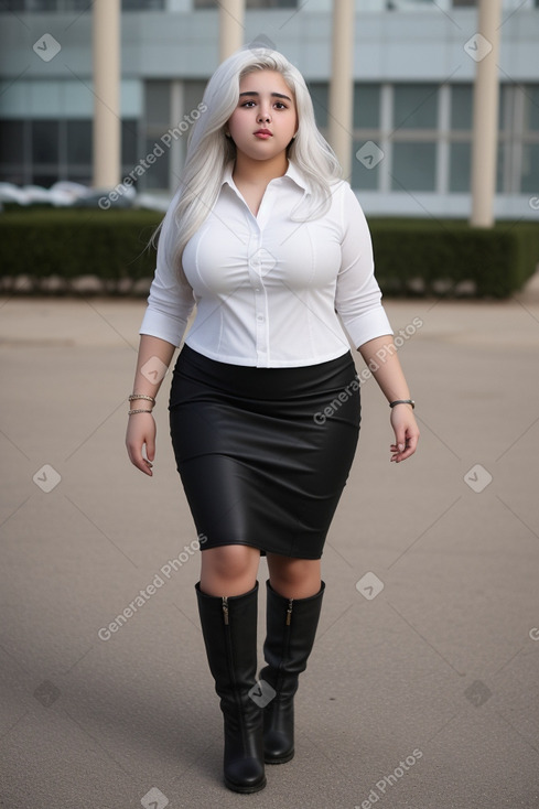 Jordanian teenager girl with  white hair