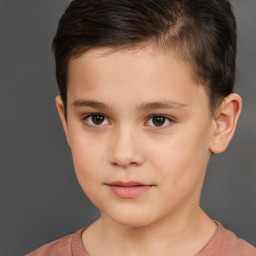 Neutral white child male with short  brown hair and brown eyes