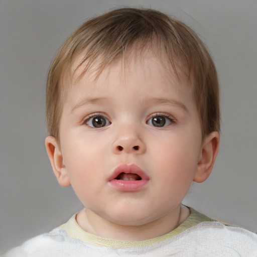 Neutral white child male with short  brown hair and brown eyes