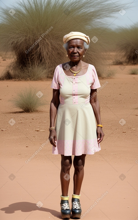 Ugandan elderly female with  brown hair