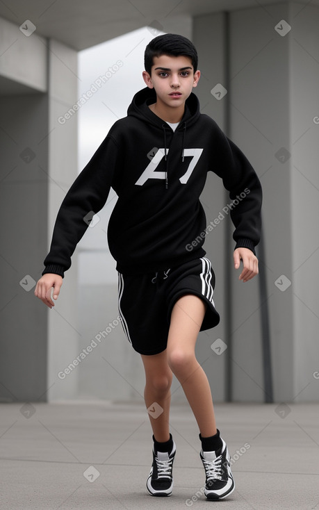 Algerian teenager boy with  black hair