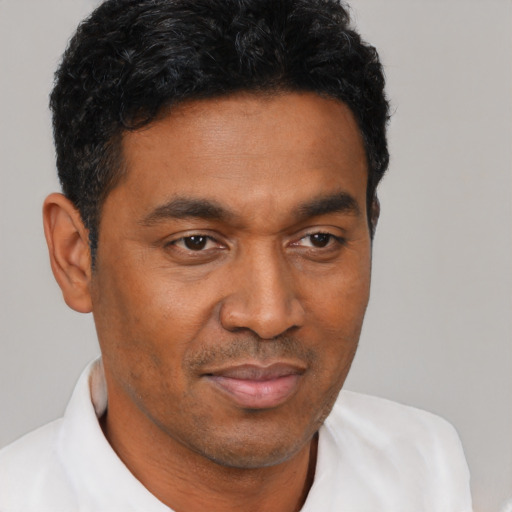 Neutral black young-adult male with short  brown hair and brown eyes
