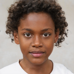 Neutral black young-adult female with short  brown hair and brown eyes