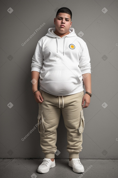 Colombian teenager boy with  white hair