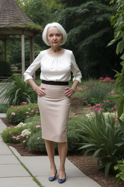 Slovenian elderly female with  white hair