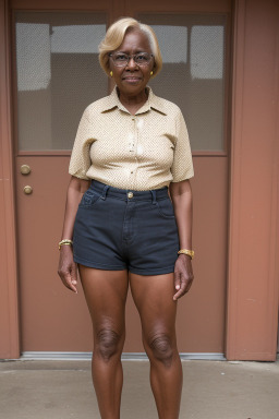 African american elderly female with  blonde hair