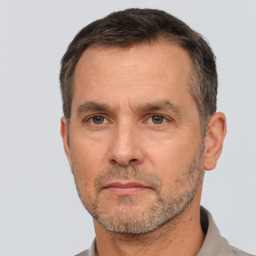 Neutral white adult male with short  brown hair and brown eyes