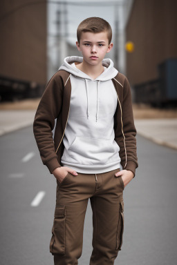 Russian teenager boy with  brown hair