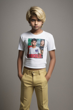 Bangladeshi teenager boy with  blonde hair