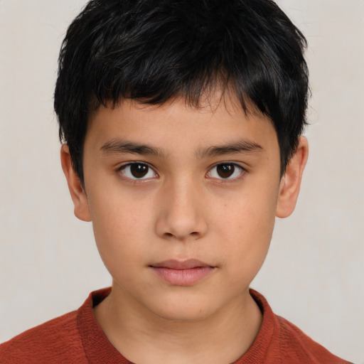 Neutral white child male with short  brown hair and brown eyes