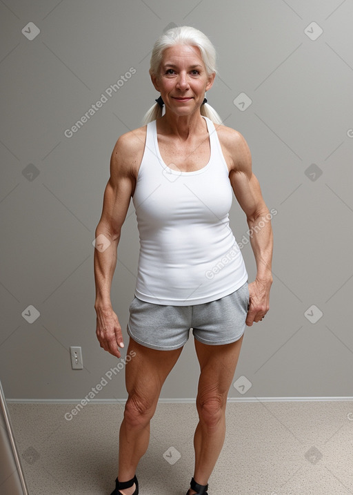 American 45 years female with  white hair