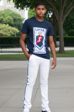 Panamanian teenager boy with  white hair