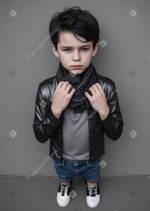 Norwegian child boy with  black hair