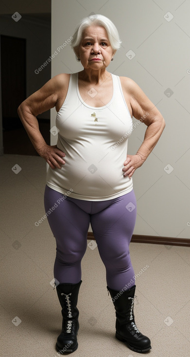 Brazilian elderly female with  white hair