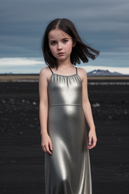 Icelandic child girl with  black hair