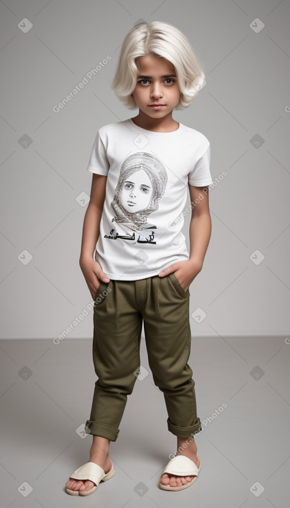 Arab child boy with  white hair