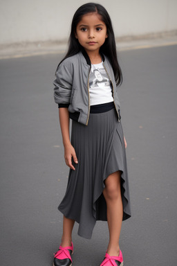 Ecuadorian child girl with  gray hair