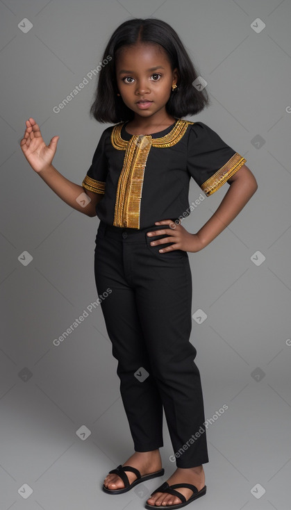 African child female with  black hair