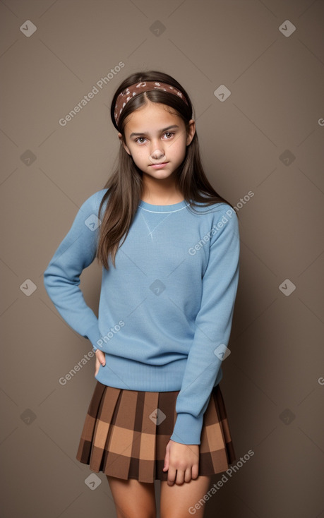 Teenager girl with  brown hair