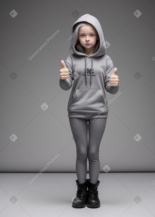 Russian child girl with  gray hair