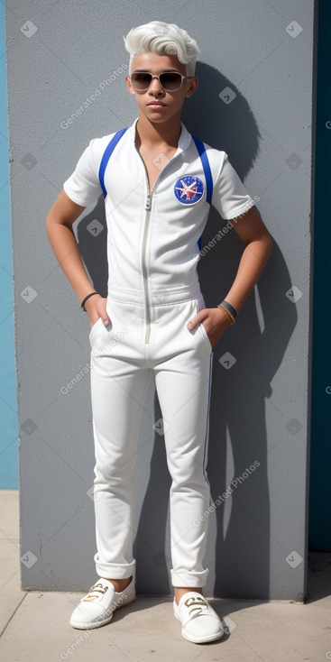 Puerto rican teenager boy with  white hair