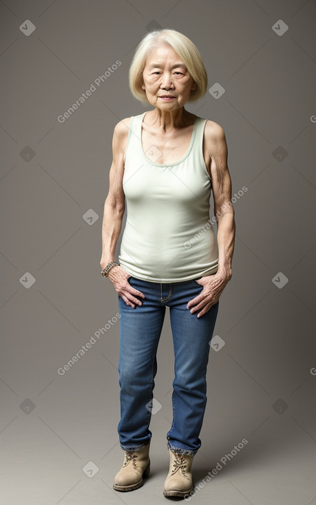 Japanese elderly female with  blonde hair