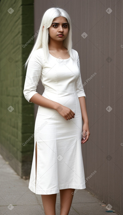 Indian young adult female with  white hair