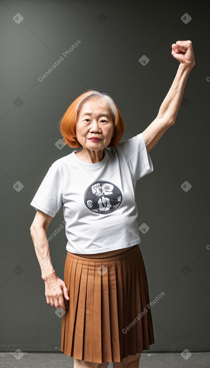 Taiwanese elderly female with  ginger hair