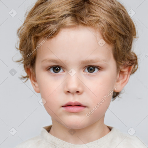 Neutral white child male with short  brown hair and brown eyes