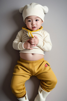 Chinese infant boy with  white hair