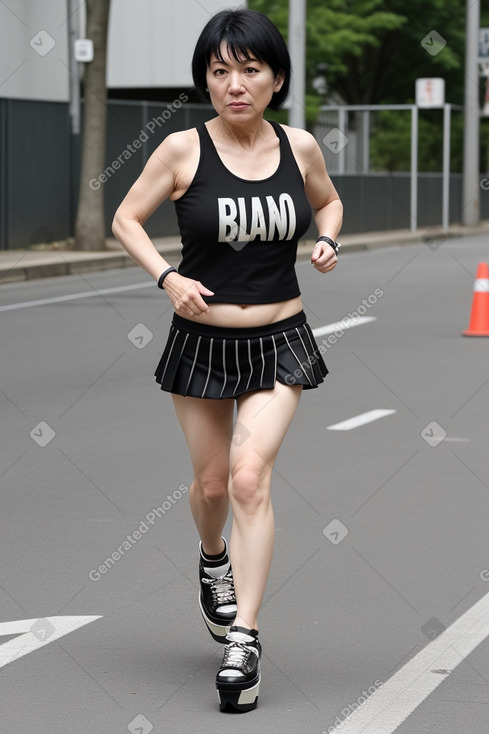 Japanese middle-aged female with  black hair